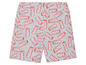 Graue Shorts mit einem durchgehenden Marvel-Print.
