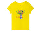 Gelbes T-Shirt mit Blumenmuster und dem Text 'beautiful baby'.