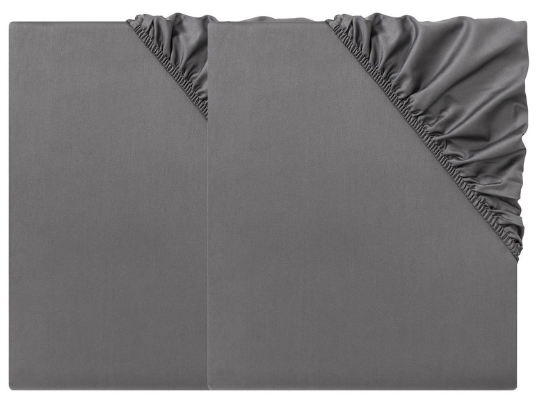 Gehe zu Vollbildansicht: MERADISO® 2 Baumwoll-Satin-Spannbettlaken, 90-100 x 200 x 25 cm - Bild 6