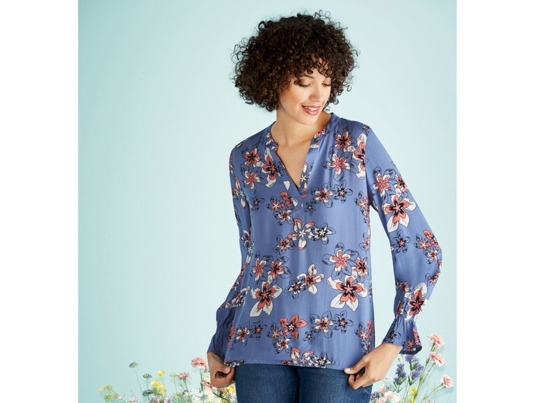 Gehe zu Vollbildansicht: ESMARA® Bluse Damen, in floralem Design, aus ressourcenschonender Viskose - Bild 13