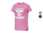 Rosa Hummel T-Shirt mit weißem Logo.