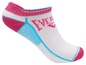 Weiße Everlast Socken mit rosa und blauen Akzenten.