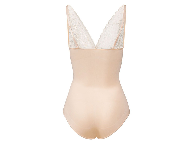 Beige Body mit Spitzendetails.