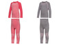 Zwei Sets Thermo-Unterwäsche für Kinder, rosa und grau.