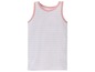 Weißes Mädchen-Tanktop mit rosa Streifen.