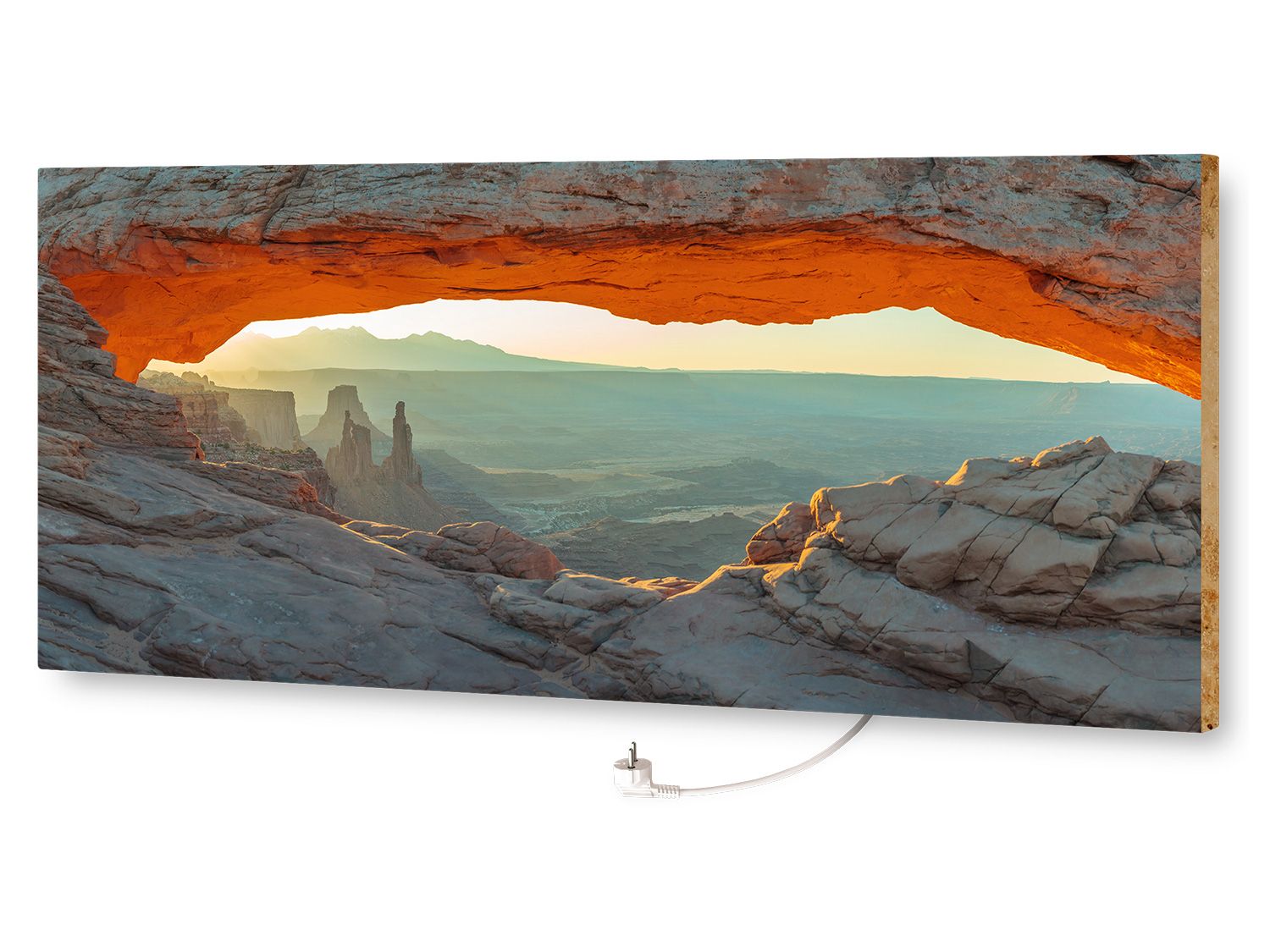 marmony® Infrarot-MOTIV-Heizkörper 800 Watt Natur mit Thermostat MTC-40 (Mountain View) | 04050651830125