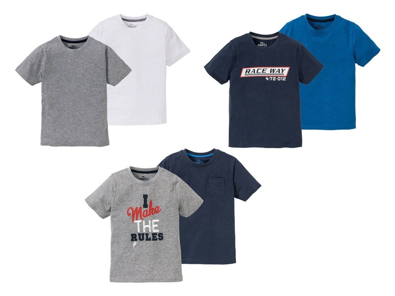 Gehe zu Vollbildansicht: PEPPERTS® T-Shirt Jungen, 2 Stück, mit Print oder Brusttasche, mit Baumwolle - Bild 1