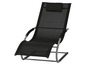 Schwarzer Liegestuhl mit Kopfstütze