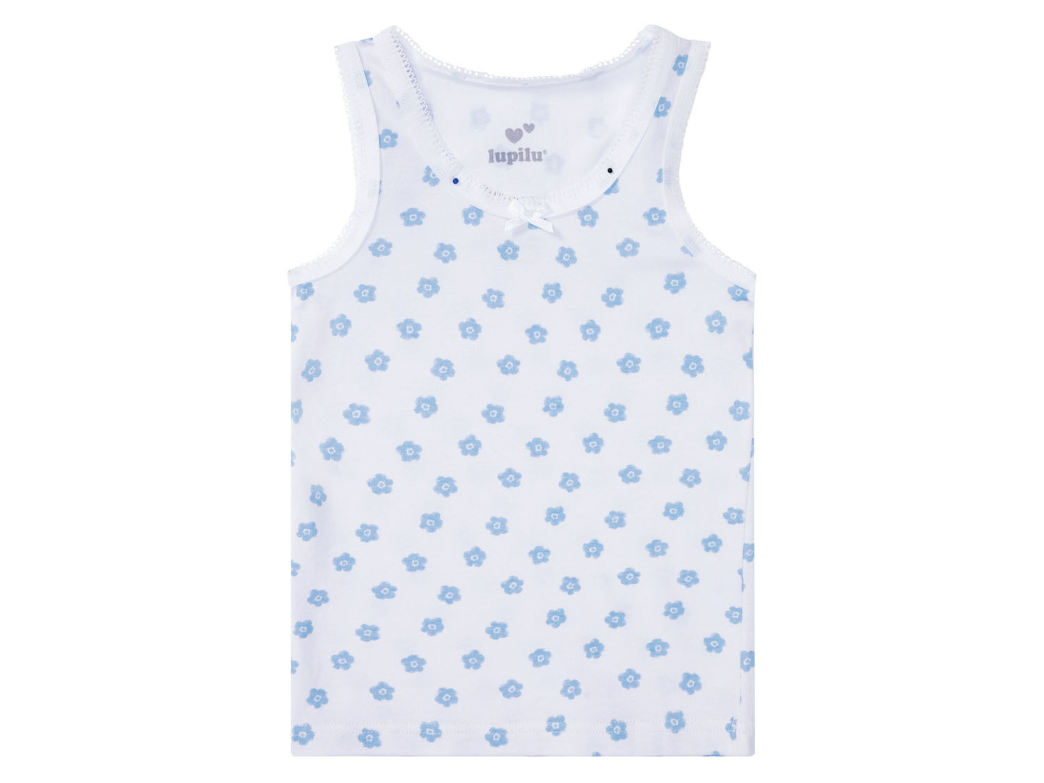 Thumbnail - lupilu® Kleinkinder Unterhemden (86/92, weiß/blau)