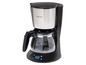 Eine Philips Kaffeemaschine mit Glaskanne und digitalem Display.