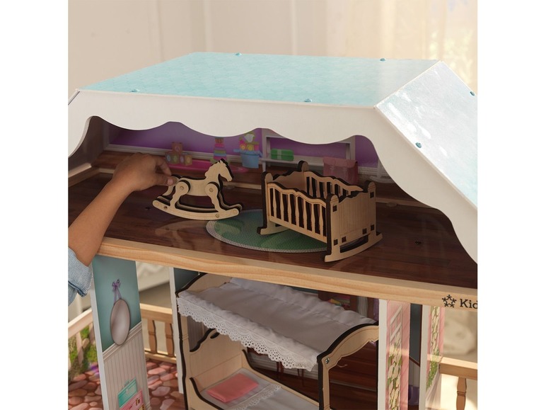 Gehe zu Vollbildansicht: Kidkraft Puppenhaus »Charlotte«, klassisches Design, 14-teiliges Möbelset, 4 Ebenen - Bild 13