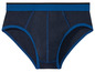 Dunkelblaue Unterhose mit blauem Bund.
