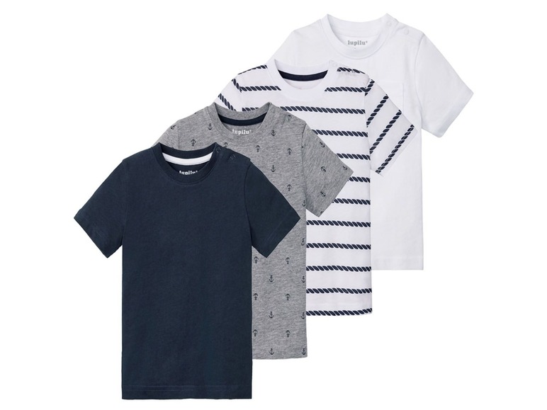 Gehe zu Vollbildansicht: LUPILU® Kleinkinder T-Shirts Jungen, 4 Stück, mit Bio-Baumwolle - Bild 11
