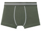 Grüne Boxershorts mit weißen Details.