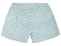 Hellblaue Shorts mit einem kleinen Blumenmuster.