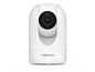 Eine weiße Foscam Sicherheitskamera.