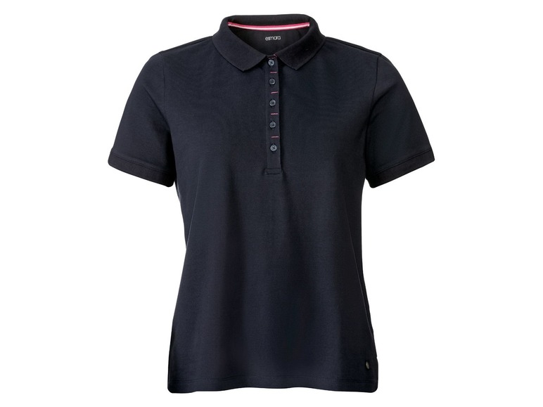 Ein dunkelblaues Poloshirt mit kurzen Ärmeln der Marke Enrico.