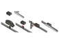 Diagramm mit verschiedenen Wischerblatttypen und deren Installation.