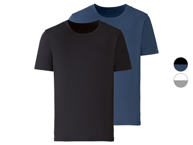 LIVERGY® Herren T-Shirts, 2 Stück, körpernah geschnitten, mit Baumwolle
