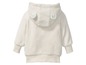 Ein weißer Hoodie mit Kapuze und Ohren für Babys.