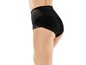 Schwarze High-Waist-Unterhose mit Spitze.