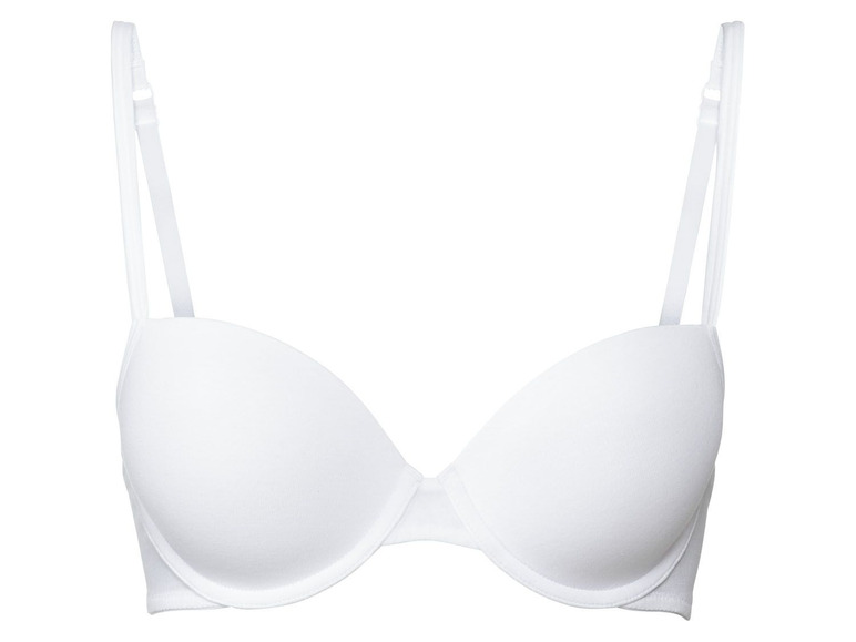 Ein weißer BH mit glatten Cups.