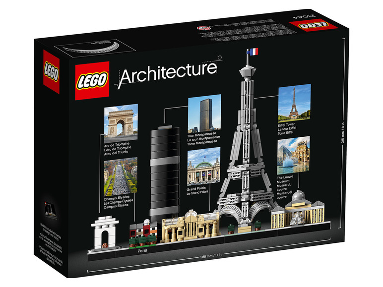 LEGO Architecture Set mit dem Eiffelturm, dem Triumphbogen und anderen ikonischen Pariser Gebäuden.
