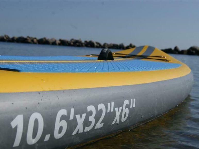 Gehe zu Vollbildansicht: Explorer SUP Board »320«, 320 cm Länge, 3 Finnen, mit Paddel, Pumpe und Rucksack, in gelb - Bild 4