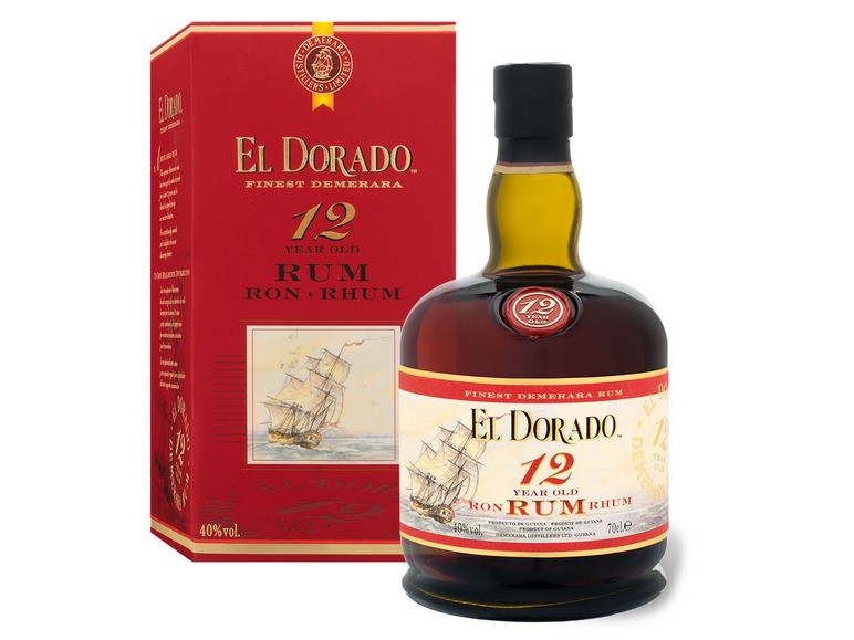 Gehe zu Vollbildansicht: EL DORADO Rum 12 Jahre mit Geschenkbox 40% Vol - Bild 1