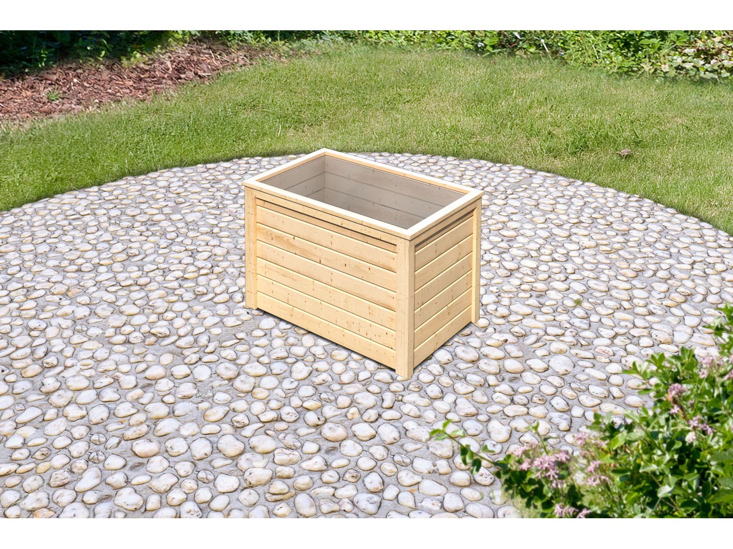 Thumbnail - Karibu Hochbeet »Lyss«, aus Holz, mit Folie (naturbelassen, klein)