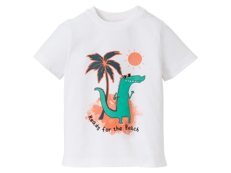 Gehe zu Vollbildansicht: LUPILU® Kleinkinder T-Shirt Jungen, 2 Stück, eins mit Krokodil-Print, aus reiner Baumwolle - Bild 20