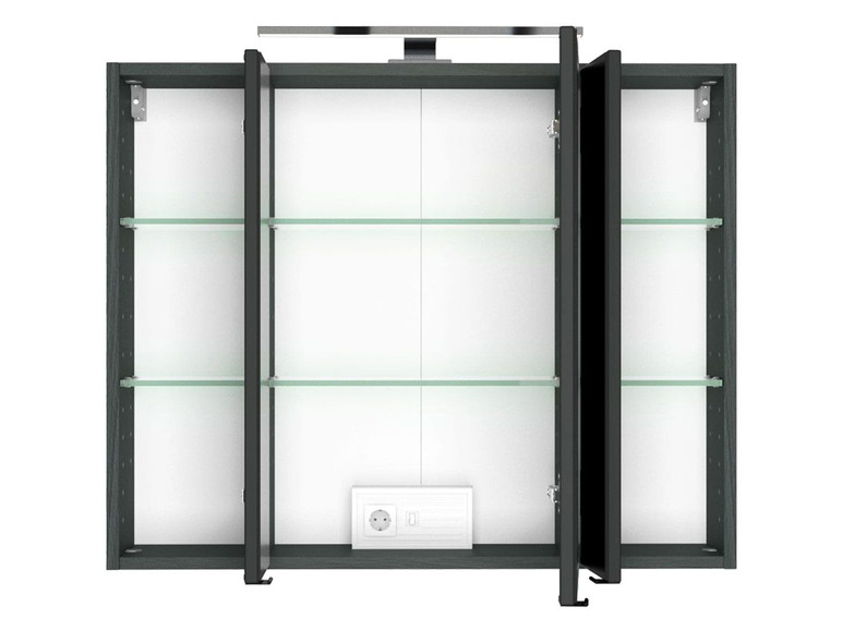Gehe zu Vollbildansicht: HELD Spiegelschrank »Faro«, mit 2 Spiegeltüren, LED-Aufbauleuchte - Bild 11