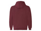 Ein burgunderfarbener Hoodie mit Kapuze.