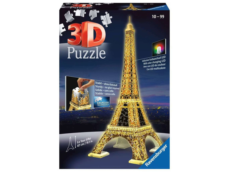 Gehe zu Vollbildansicht: Ravensburger 3D Puzzle Eiffelturm bei Nacht - Bild 1
