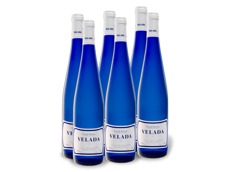 Gehe zu Vollbildansicht: 6 x 0,75-l-Flasche Weinpaket Velada Blanco Mediterraneo Valencia DO lieblich, Weißwein - Bild 1