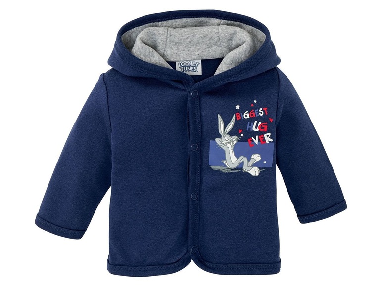 Gehe zu Vollbildansicht: Baby Jacke Jungen, 2 Stück, Knopfverschluss, mit Print und Kapuze, 100% Baumwolle - Bild 3