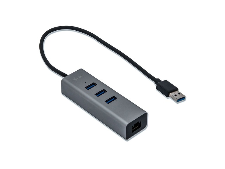 Gehe zu Vollbildansicht: i-tec USB 3.0 Metal HUB 3 Port + Gigabit Ethernet Adapter - Bild 1