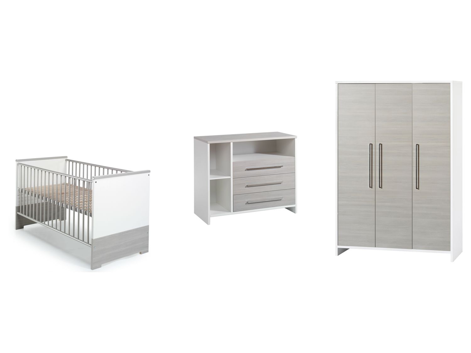 Schardt Kinderzimmer-Set Eco Silber (mit 3 Türer Schrank) | 04042219141620