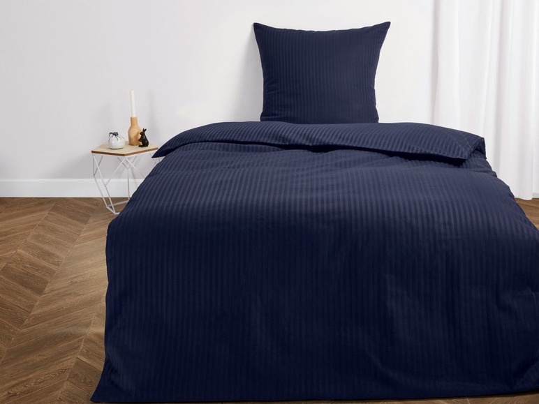 Gehe zu Vollbildansicht: MERADISO® Bettwäsche, 155 x 220 cm Deckenbezug, mit Streifendamast aus reiner Baumwolle - Bild 9