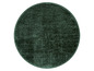 Runde, dunkelgrüne Badezimmermatte.