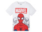 Weißes T-Shirt mit Spider-Man-Motiv und Marvel-Logo.