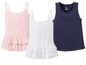 Zwei Tanktops mit Rüschen und ein Peppert's Tanktop.