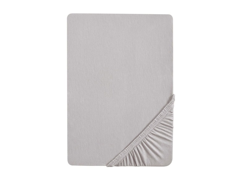 Ein graues Spannbettlaken.