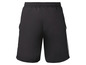 Schwarze Sport Shorts mit weißen Streifen.