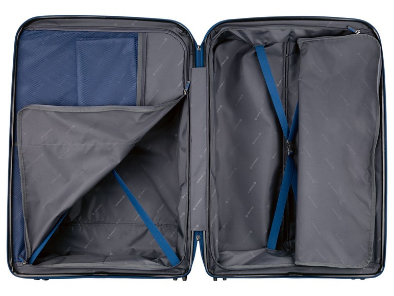 Gehe zu Vollbildansicht: TOPMOVE® Koffer, 90 L Volumen, bis 28 kg Füllgewicht, 4 Rollen, Polypropylen-Schale, blau - Bild 3