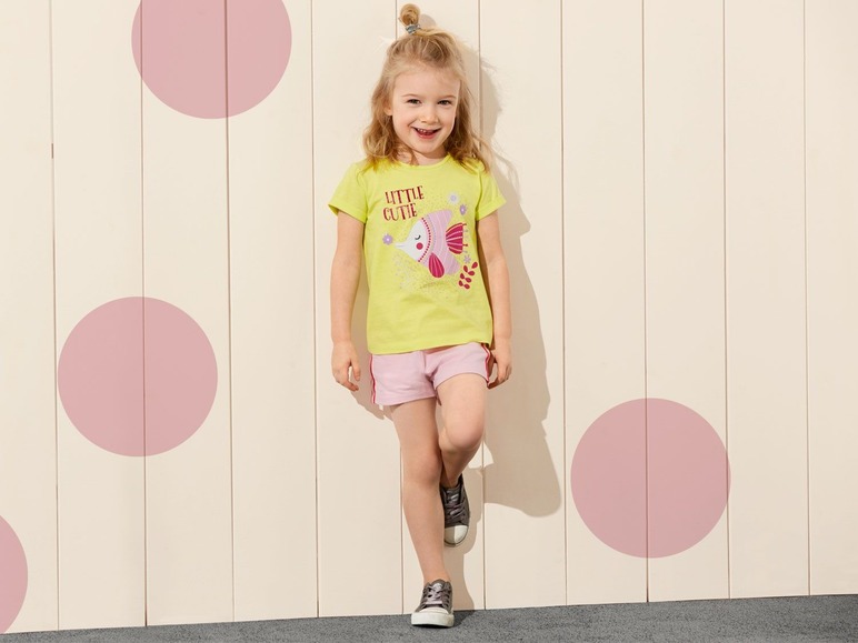 Gehe zu Vollbildansicht: LUPILU® Kleinkinder T-Shirt Mädchen, 2 Stück, eins mit Print, aus reiner Baumwolle - Bild 12