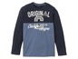 Blaues Langarmshirt mit 'Original Chicago League' Druck.