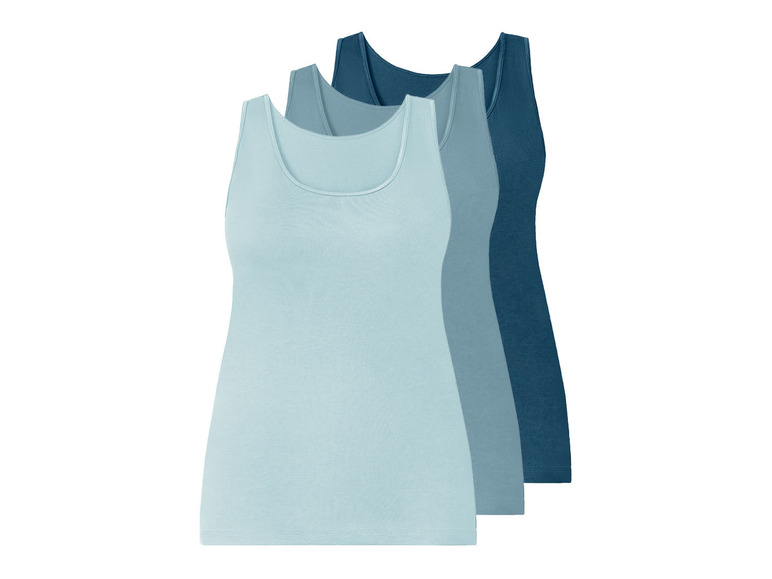 Gehe zu Vollbildansicht: esmara Damen Unterhemd, 3 Stück, mit Baumwolle - Bild 2