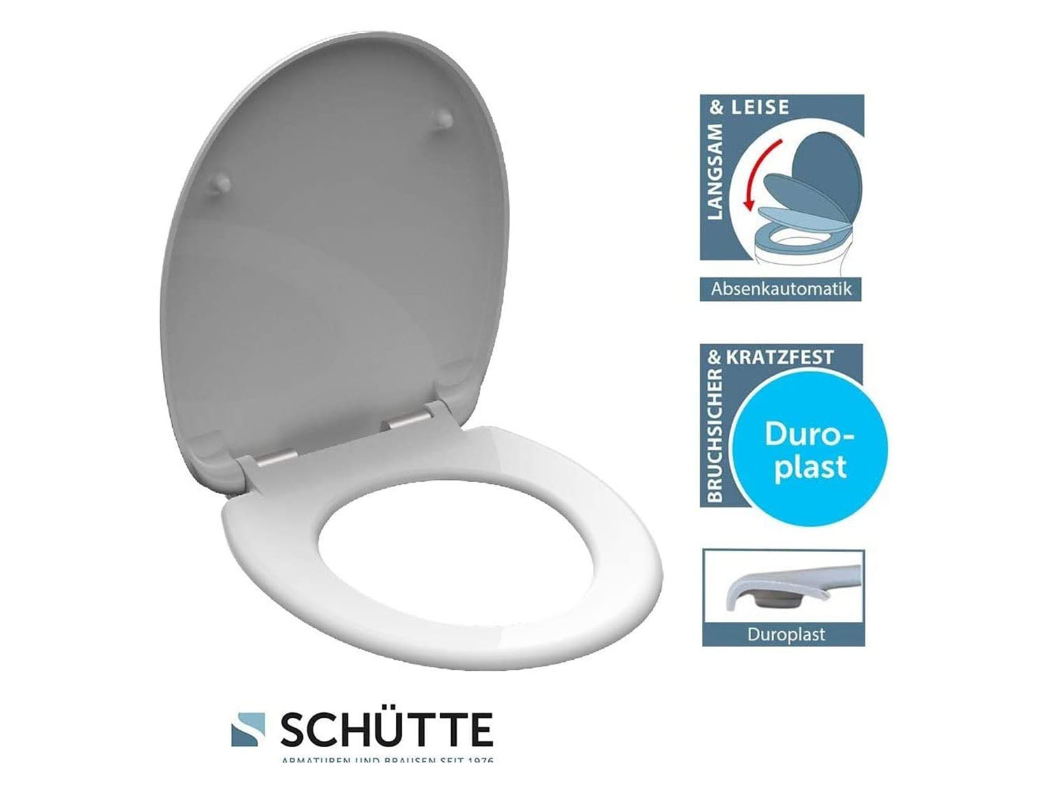 Thumbnail - Schütte WC Sitz Duroplast mit Absenkautomatik (Weiss)