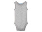 Ein grauer Babybody ohne Ärmel.